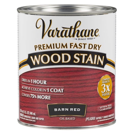 Varathane Premium Fast Dry Wood Stain, Barn Red, 1 Qt 307414